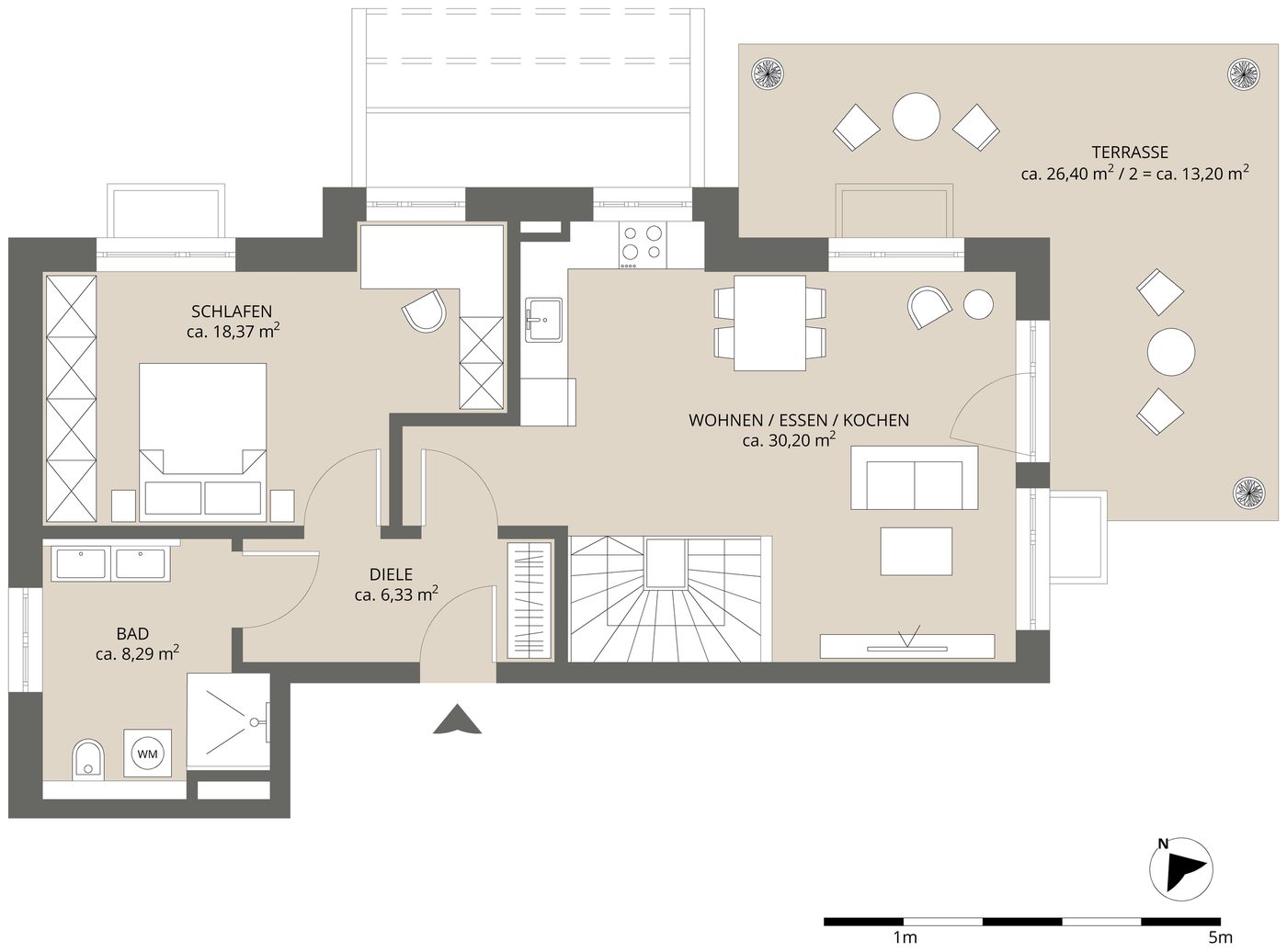 Grundriss Wohnung 1 Erdgeschoss