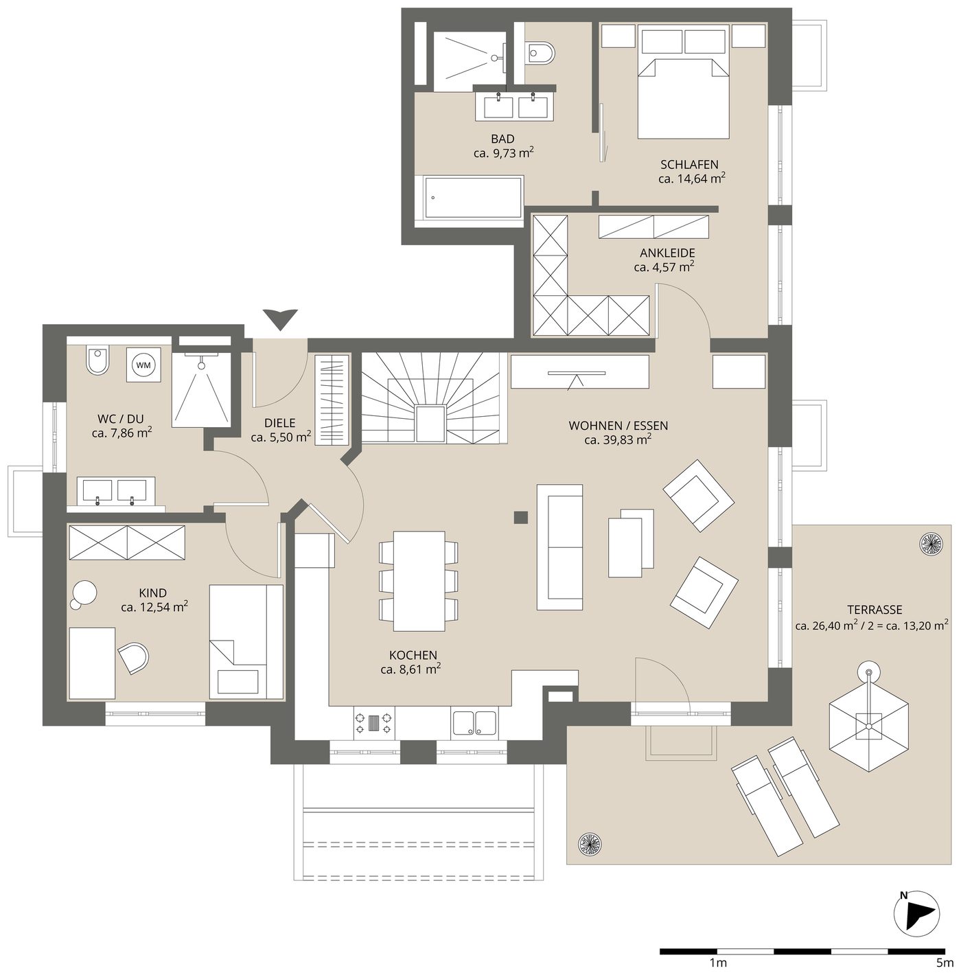 Grundriss Wohnung 2 Erdgeschoss