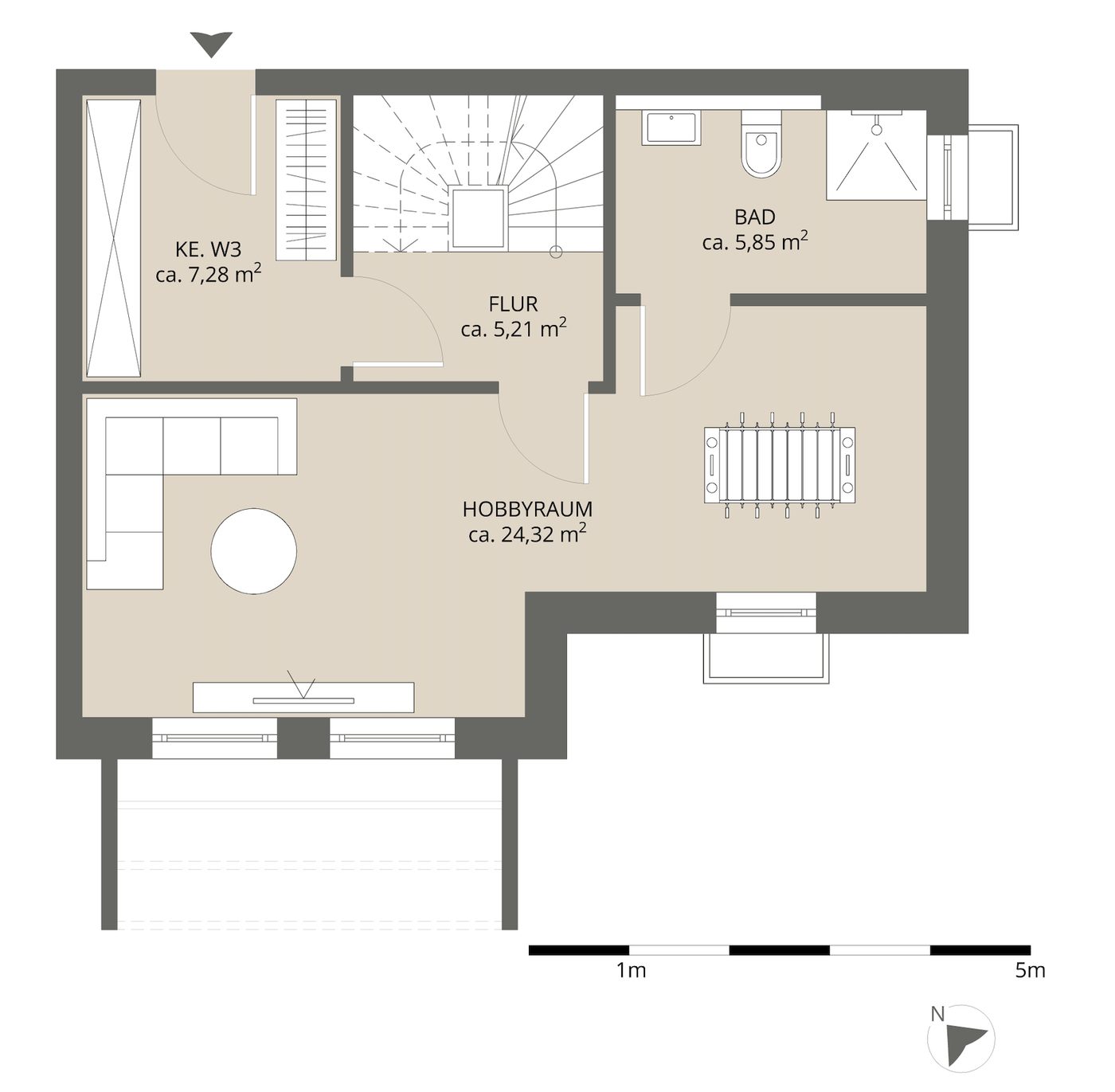 Grundriss Hobbygeschoss
